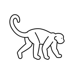 monkey animal in zoo line icon vector illustration