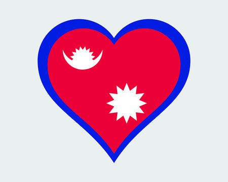 recommend clip art: Nepal Heart Flag. Nepali Nepalese Love Shape Country Nation National Flag. Federal Democratic Republic of Nepal Banner Icon Sign Symbol. EPS Vector Illustration.