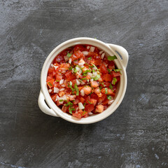 Bowl of Tomato Salsa with Room for Copy