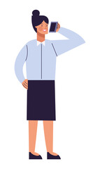 businesswoman calling with smartphone