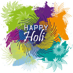 Indian festival of colours. Happy Holi. Holiday background. Colorful illustration.