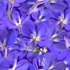 Fototapeta na wymiar Abstract violet flowers seamless pattern. Blurred vision. 