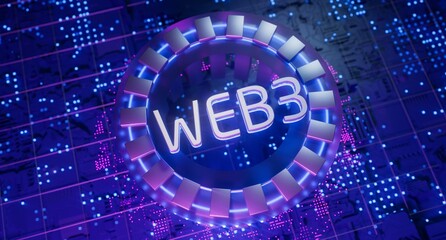 WEB3 next generation world wide web blockchain technology with decentralized information, distributed social network	
