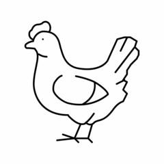 chicken bird line icon vector illustration