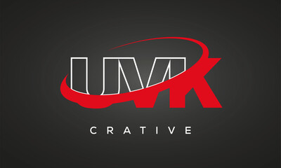 UVK letters creative technology logo design