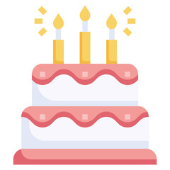 CAKE flat icon,linear,outline,graphic,illustration