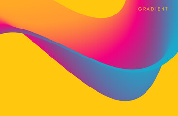 3D abstract wavy background with modern gradient colors. Motion sound wave. Vector illustration for banner, flyer, brochure, booklet, presentation or websites design.
