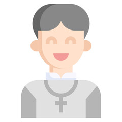 PASTOR flat icon,linear,outline,graphic,illustration