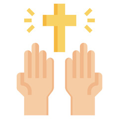 PRAY flat icon,linear,outline,graphic,illustration