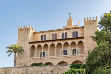 Fototapeta na wymiar Royal Palace of the Almudaina in Palma de Mallorca, Spain.