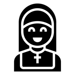 NUN glyph icon,linear,outline,graphic,illustration