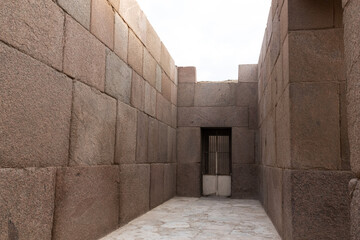 Egypt. Giza. Frontal view of the pyramid.