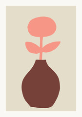 flower in a vase. vector illustration