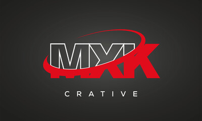 MXK letters creative technology logo design	