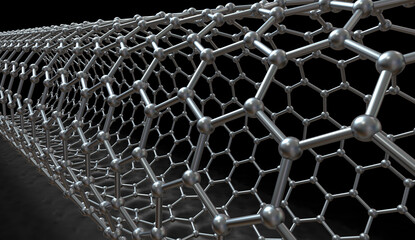 Carbon nanotube, 3D illustration