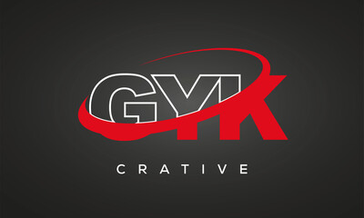 Fototapeta na wymiar GYK letters creative technology logo design 
