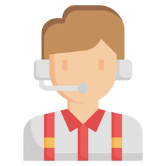 CALL CENTER flat icon,linear,outline,graphic,illustration