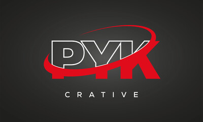 PYK letters creative technology logo design	