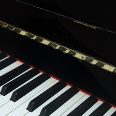 piano keys on black
