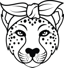 Cheetah With Bandana Vector Illustration File