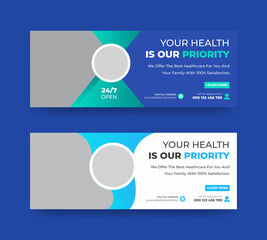 Modern Medical Healthcare Facebook Cover Photo Timeline And Web Banner Template