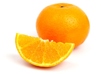 Ripe orange fruit. Orange full macro shoot fruit healthy food ingredient. Organic fresh orange isolated on white.	