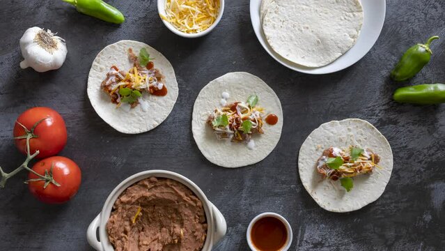 Stop Motion Animation of Refried Bean Tacos