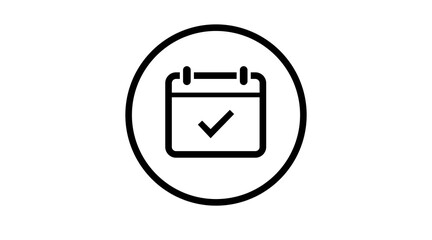 Calendar icon. Vector isolated editable black and white illustration of a calendar