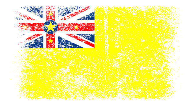 Niue Flag Distressed Grunge Vintage Retro. Isolated on White Background