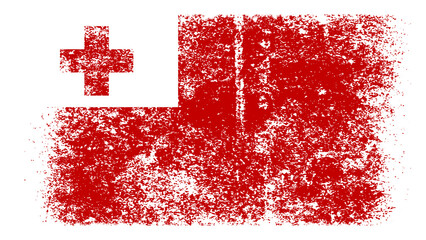 Tonga Flag Distressed Grunge Vintage Retro. Isolated on White Background