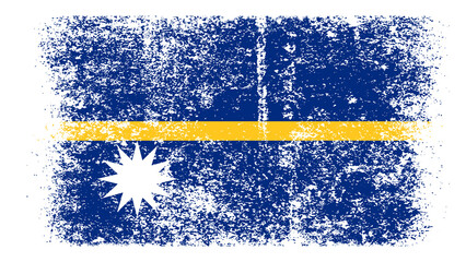 Nauru Flag Distressed Grunge Vintage Retro. Isolated on White Background
