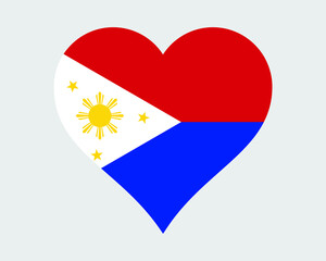 Philippines Heart Flag. Filipino Love Shape Country Nation National Flag. Republic of the Philippines Banner Icon Sign Symbol. EPS Vector Illustration.