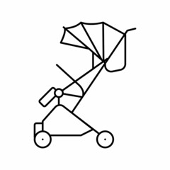stroller walk baby line icon vector illustration