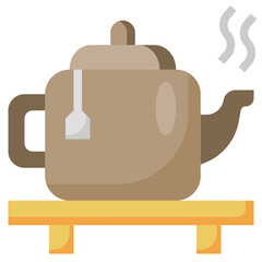 TEAPOT flat icon,linear,outline,graphic,illustration