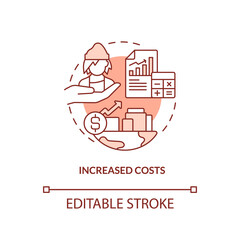 Increased costs terracotta concept icon. Homelessness effect abstract idea thin line illustration. Economic distress. Isolated outline drawing. Editable stroke. Arial, Myriad Pro-Bold fonts used