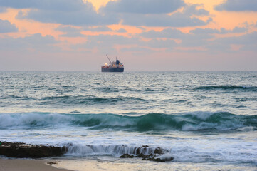 Mediterranean coast in southern Israel near the city of Ashkelon