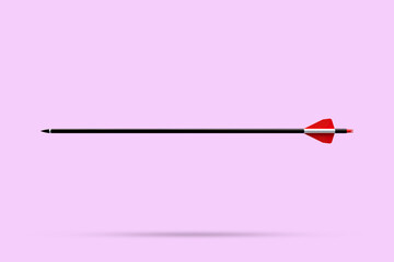 Arrow  archery isolated on pink background. 3d render illustration.