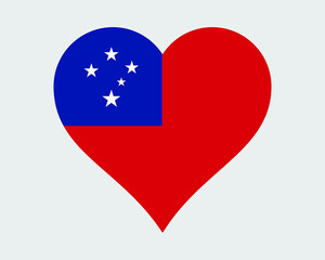 Samoa Heart Flag. Western Samoan Love Shape Country Nation National Flag. Independent State of Samoa Banner Icon Sign Symbol. EPS Vector Illustration.