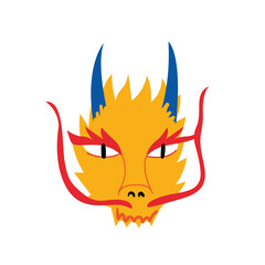 Head of asian dragon. Vector illustration of chinese traditional dragon. Year of the dragon. Oriental style