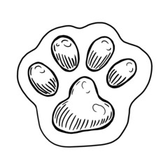 Pet paw vector illustration on white background