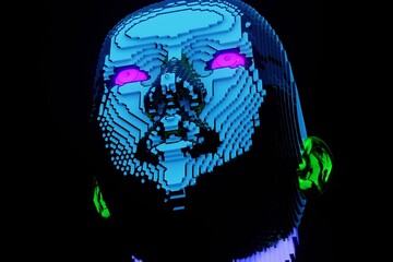 Female robot torso. 3d illustration.