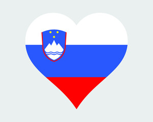 Obraz premium Slovenia Heart Flag. Slovene Slovenian Love Shape Country Nation National Flag. Republic of Slovenia Banner Icon Sign Symbol. EPS Vector Illustration.