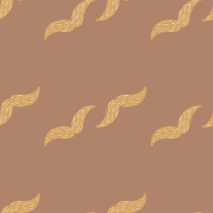 Mustache seamless pattern on. Vintage barber shop in doodle style.