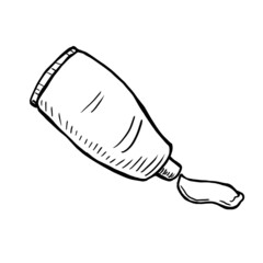 Cream tube vector illustration on white background