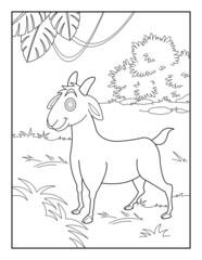 GoatColoring Page for kids. Goatcoloring book for relax and meditation.