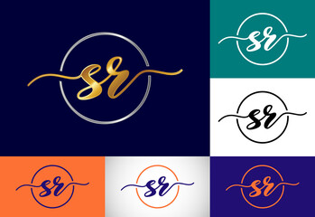 Initial Monogram Letter SR Logo Design Vector. Graphic Alphabet Symbol For Corporate Business