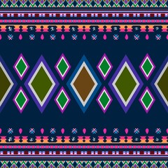 Ikat geometric folklore ornament. Tribal ethnic texture. Seamless striped pattern in Aztec style. Figure tribal embroidery. Indian, Scandinavian, Gyp sy, Mexican, folk pattern.ikat pattern. 