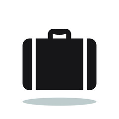Travel bag, vector icon, black silhouette
