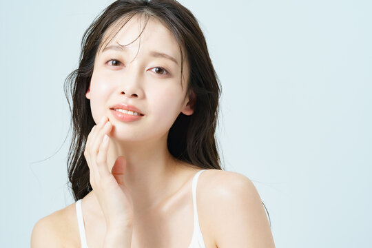 Beauty image of a young woman with good skin gloss