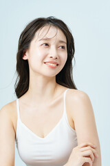 Beauty image of a young woman with good skin gloss